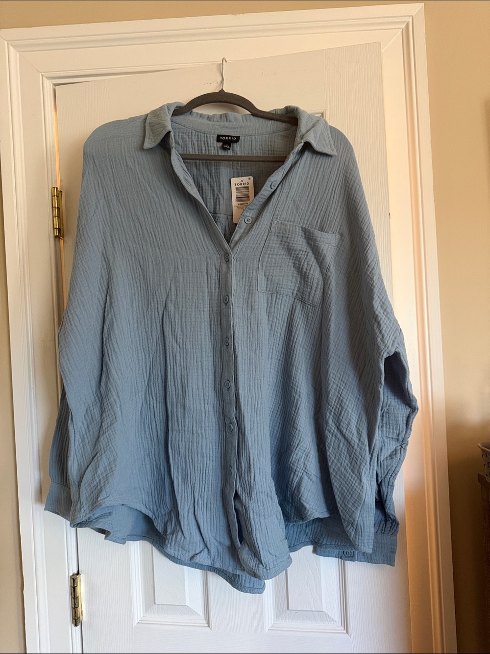 torrid Light Blue Casual Button-Down Shirt